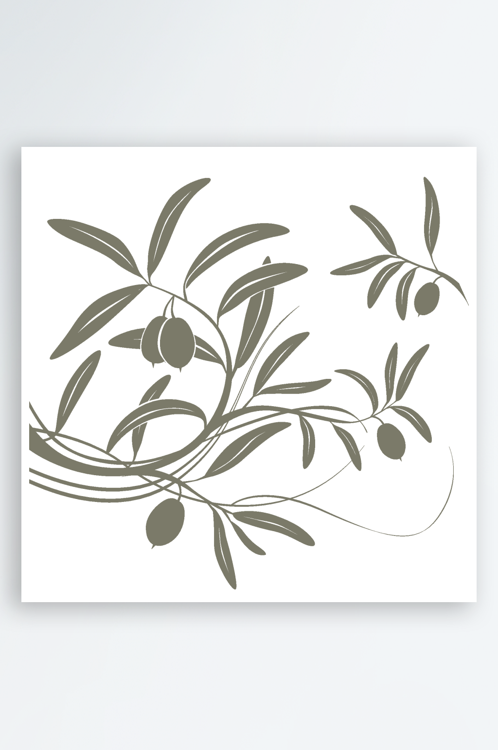 唯美花枝花藤树叶插画素材