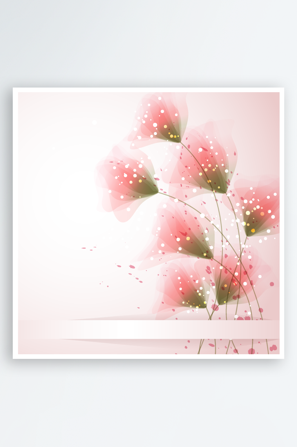 梦幻唯美花卉树叶矢量素材素材