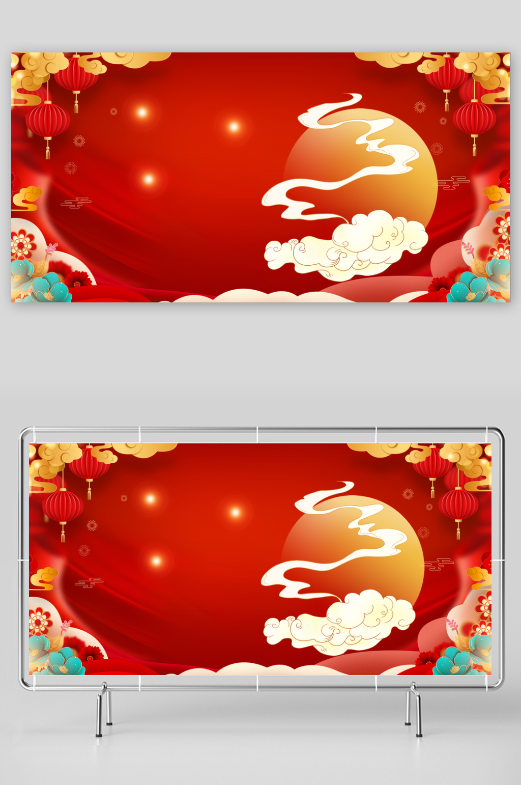 红色中秋佳节背景素材