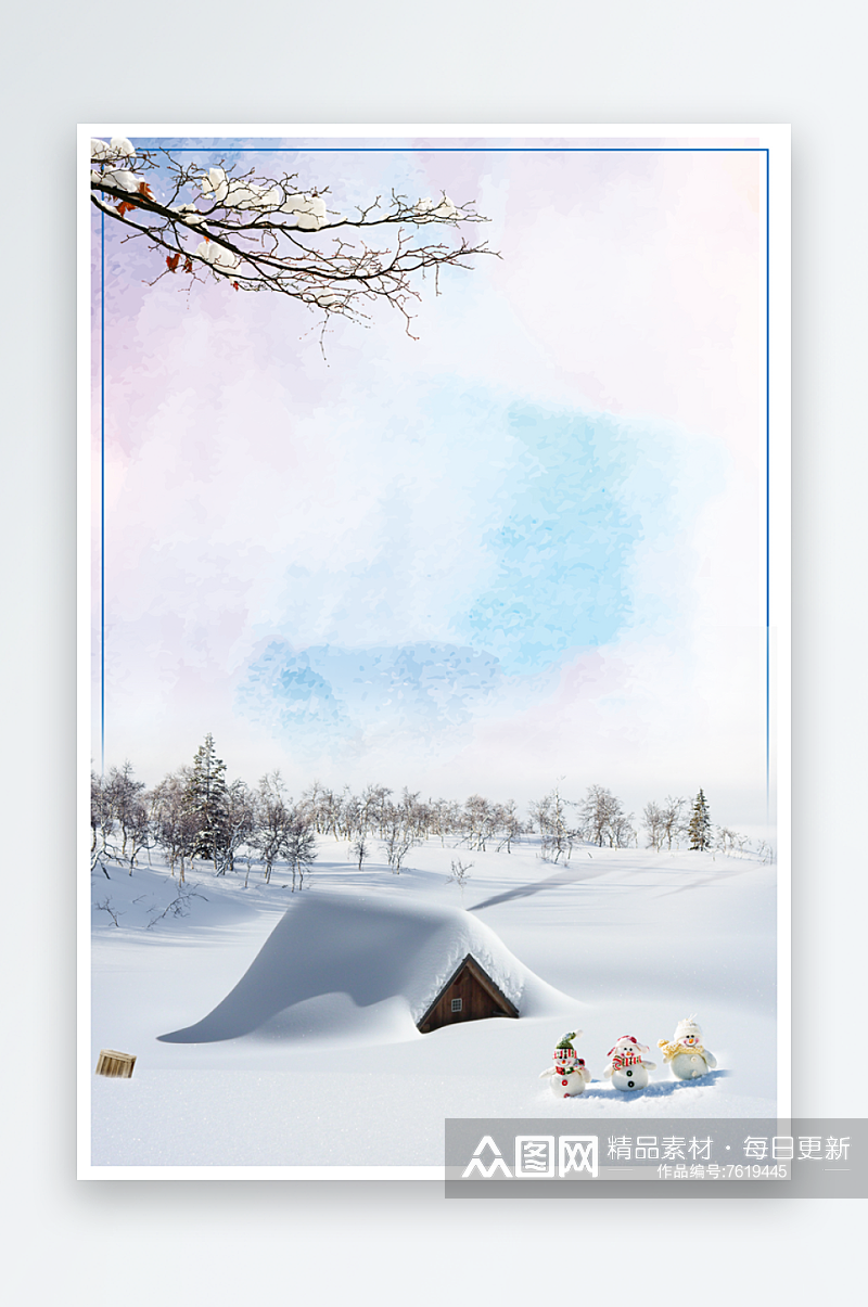 冬季冬天自然风景雪景背景设计素材