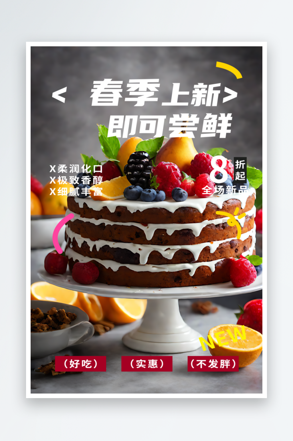 春季蛋糕上新宣传摄影图海报素材