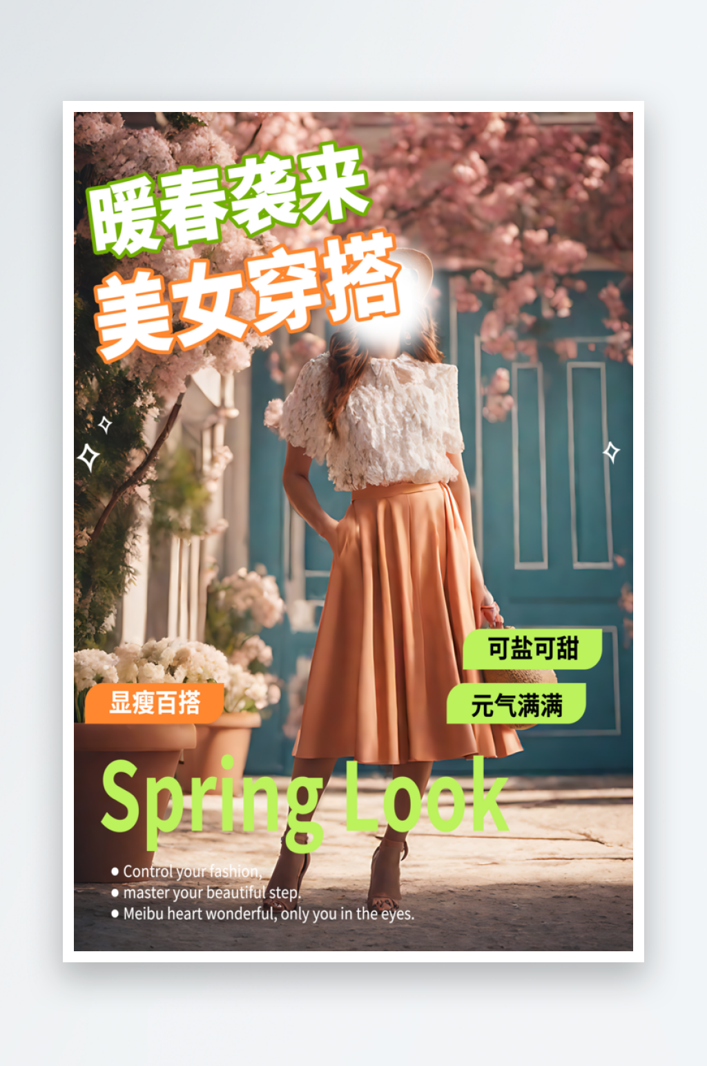 暖春美女穿搭宣传摄影图海报素材