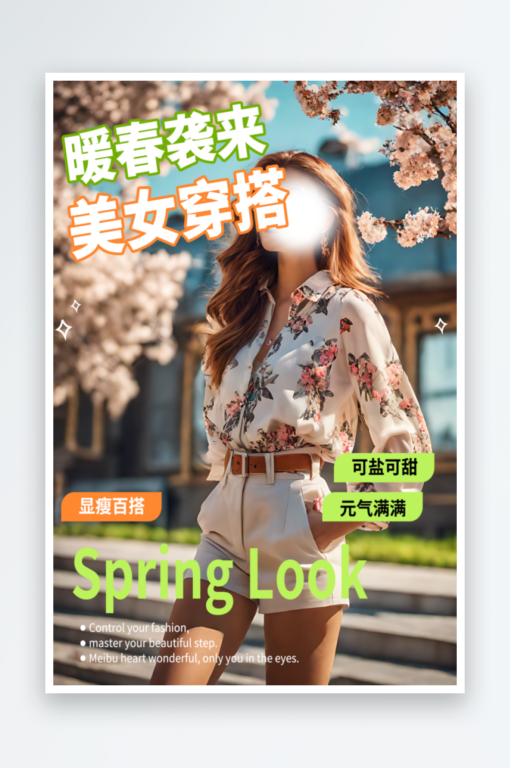 暖春美女穿搭宣传摄影图海报素材