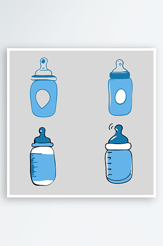 奶瓶卡通风格免抠图元素