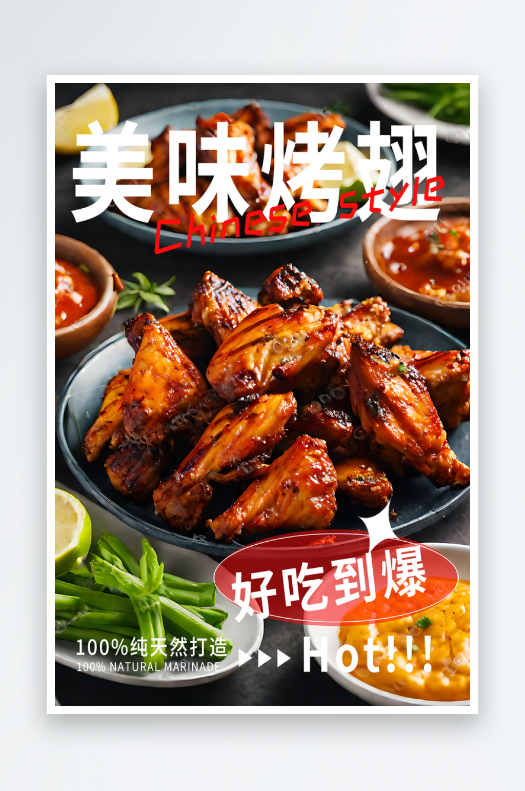 美味烤翅宣传海报素材