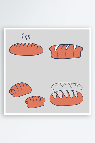面包卡通风格免抠图元素