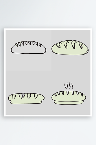 面包卡通风格免抠图小元素