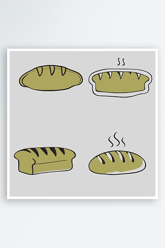 面包卡通风格免抠图元素