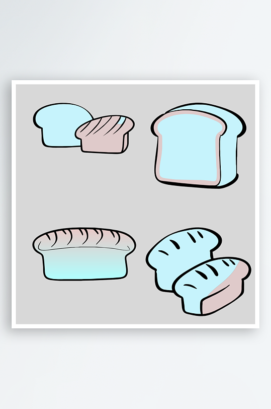 面包卡通风格免抠图元素