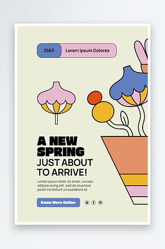春日花卉主题创意海报