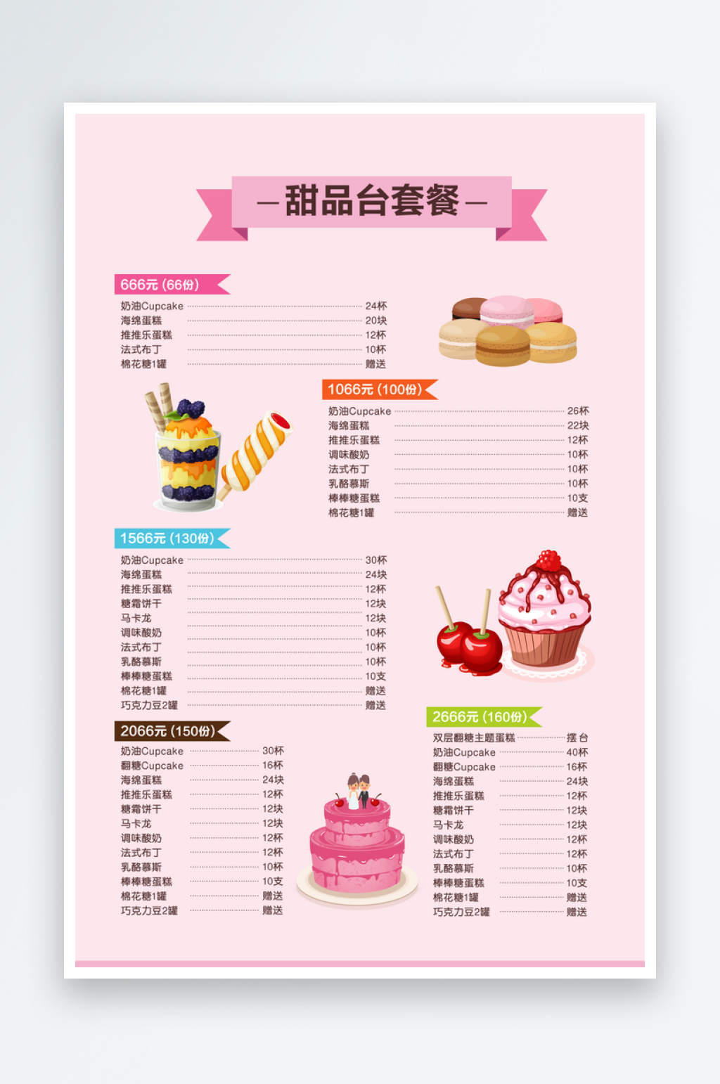 甜品饮品菜单海报设计素材