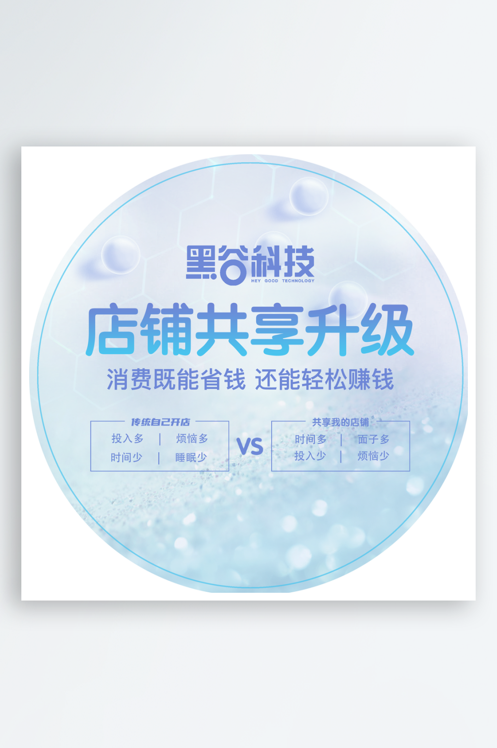 圆形地贴店铺共享简约地贴素材