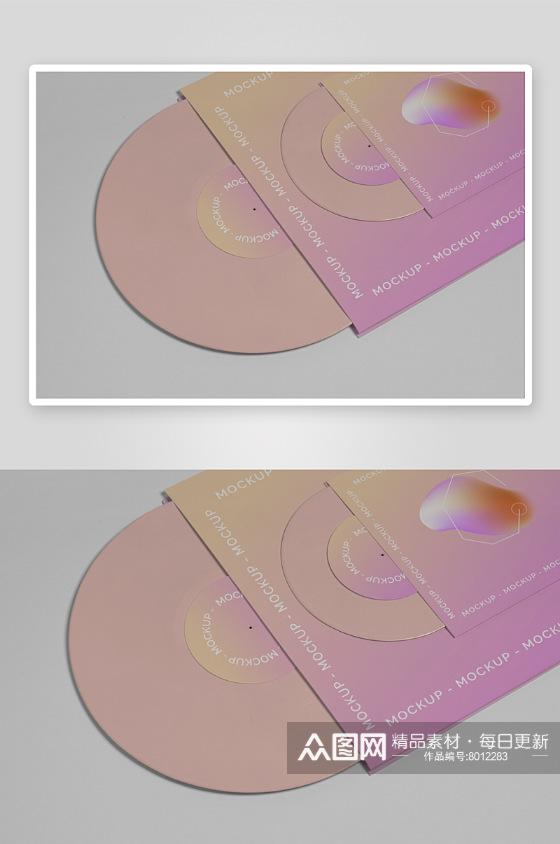 简约CD唱片样机模版设计素材