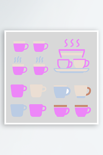 咖啡杯卡通风格免抠图元素