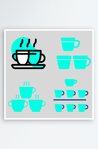 咖啡杯卡通风格免抠图元素