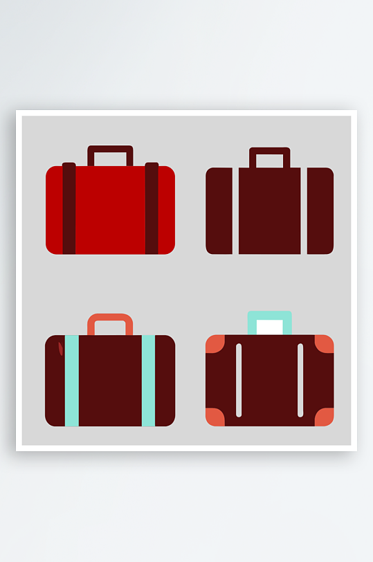 行李箱卡通风格免抠图元素