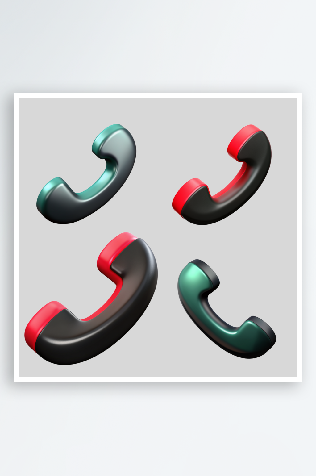 3D电话免抠图立体设计元素素材
