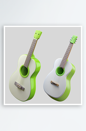 吉他免抠图立体设计小元素