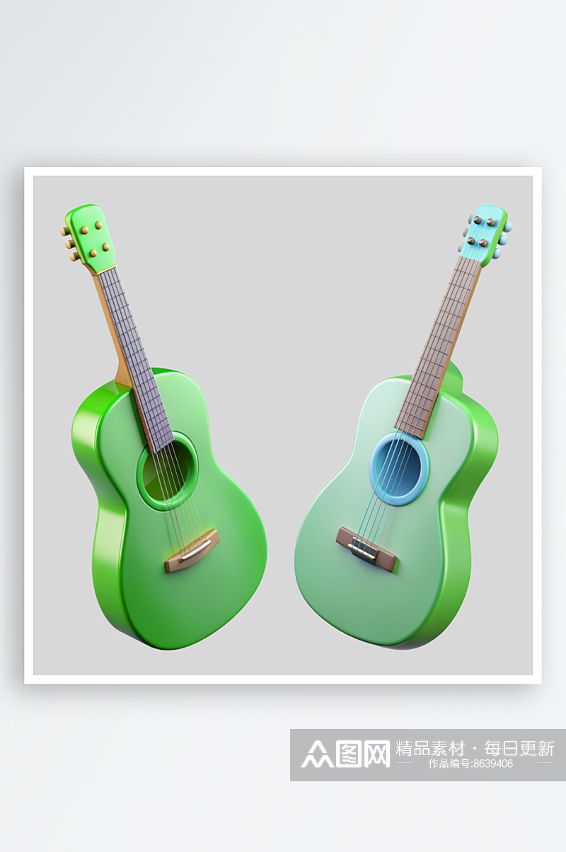 吉他免抠图立体设计小元素素材