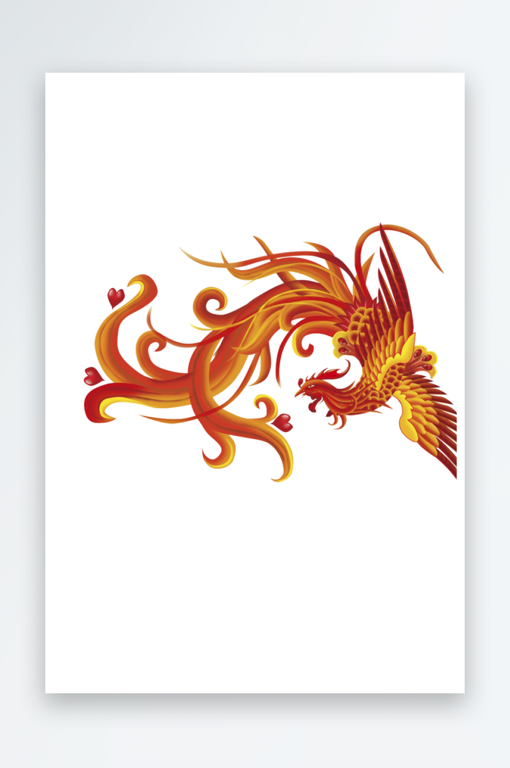 中国风金色凤凰元素素材素材