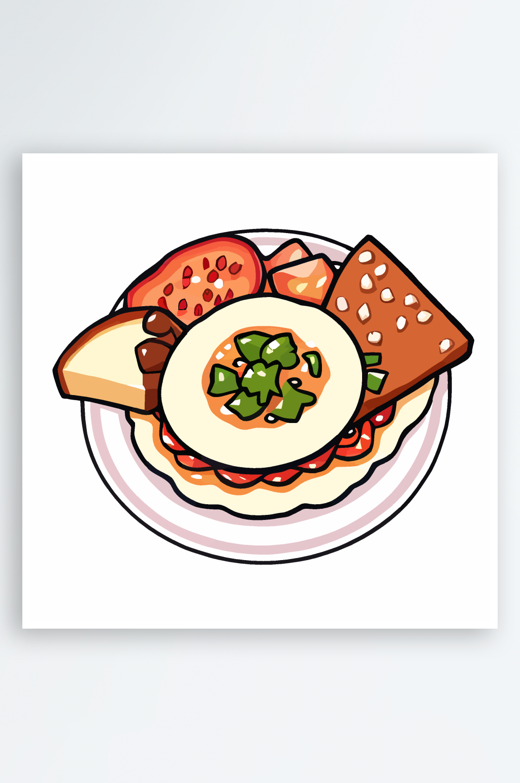港式烧腊煲仔饭荔枝肉套餐饭矢量插画素材