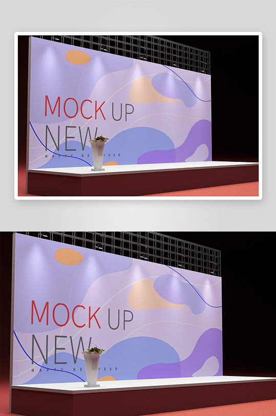 简约舞台背景样机-众图网