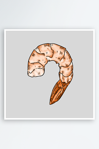 海鲜刺身美食手绘矢量剪贴画插图