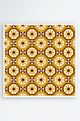 复古花纹古典欧式底纹对称瓷砖矢量背景