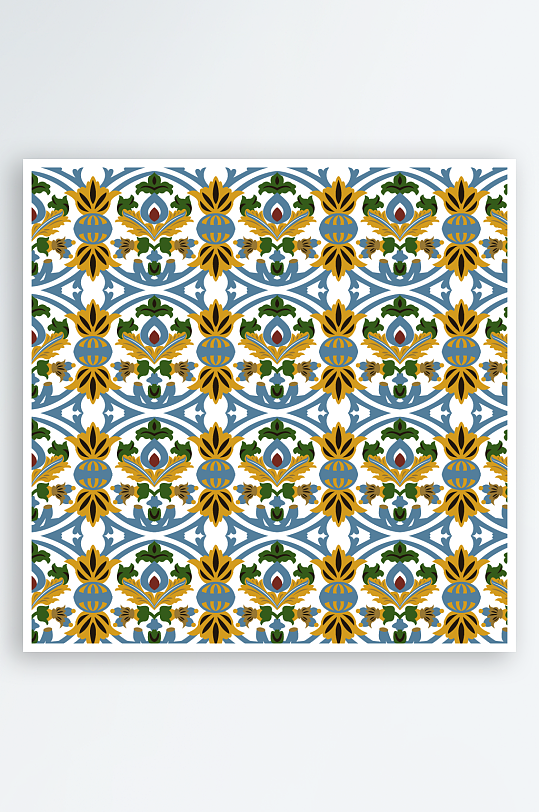 花纹古典欧式底纹对称瓷砖矢量背景