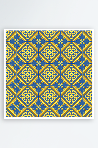 古典欧式底纹对称瓷砖矢量背景