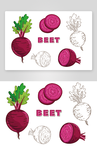 健康蔬菜卡通平面素材