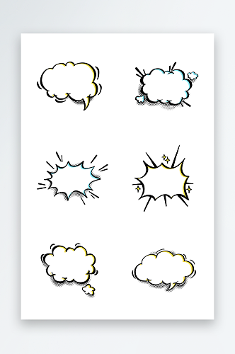 漫画聊天爆炸贴边框手绘气泡对话框