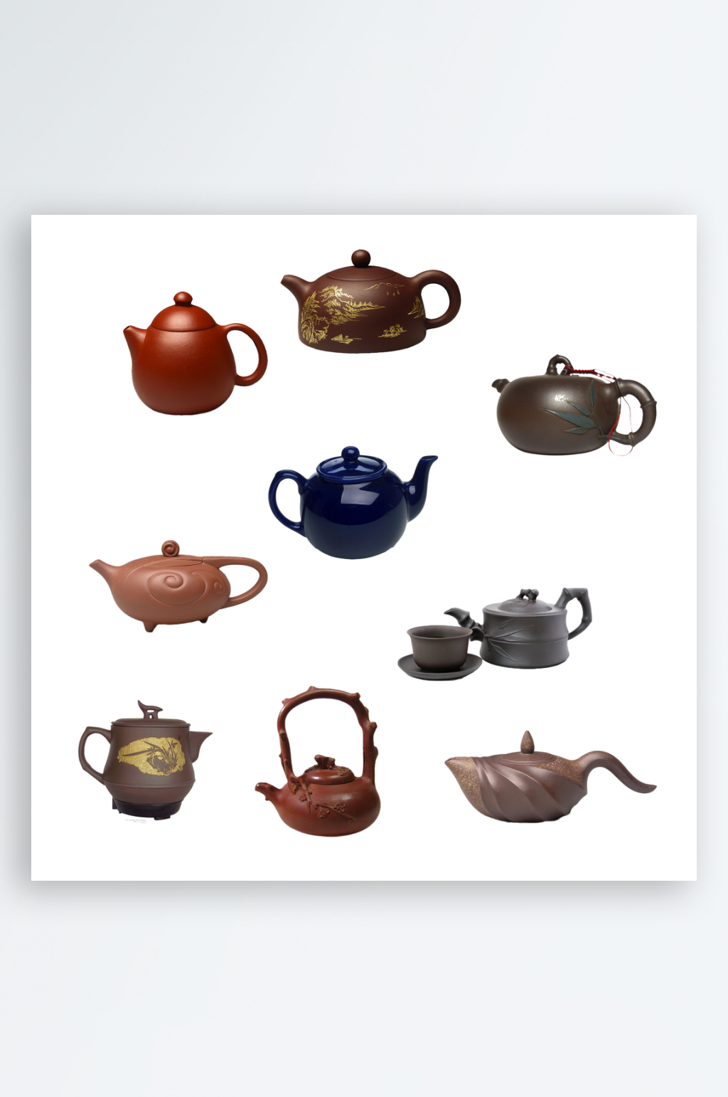 茶壶茶杯紫砂壶茶道茶叶中国风素材元素素材