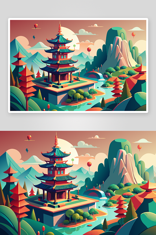 春天植物插画素材图背景