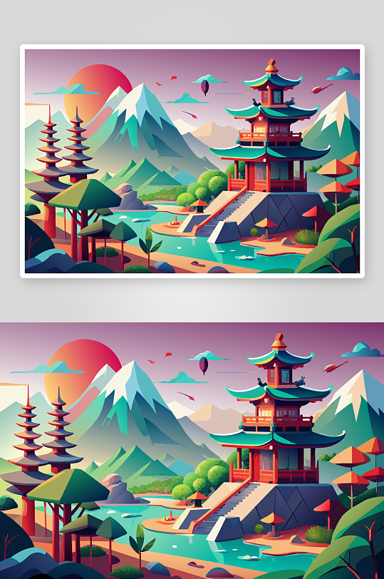 春天植物插画素材图背景