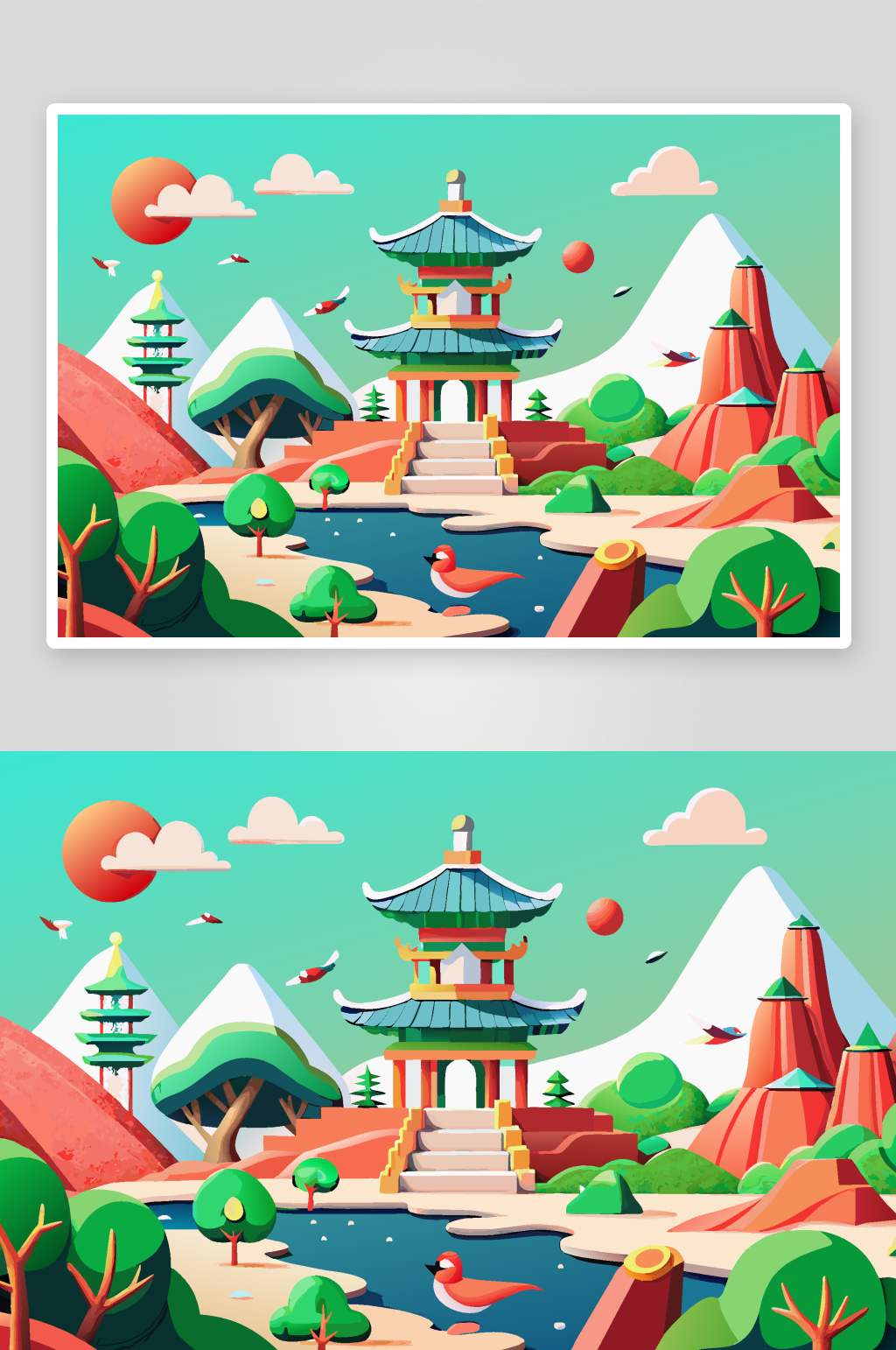 春天植物插画素材图背景素材