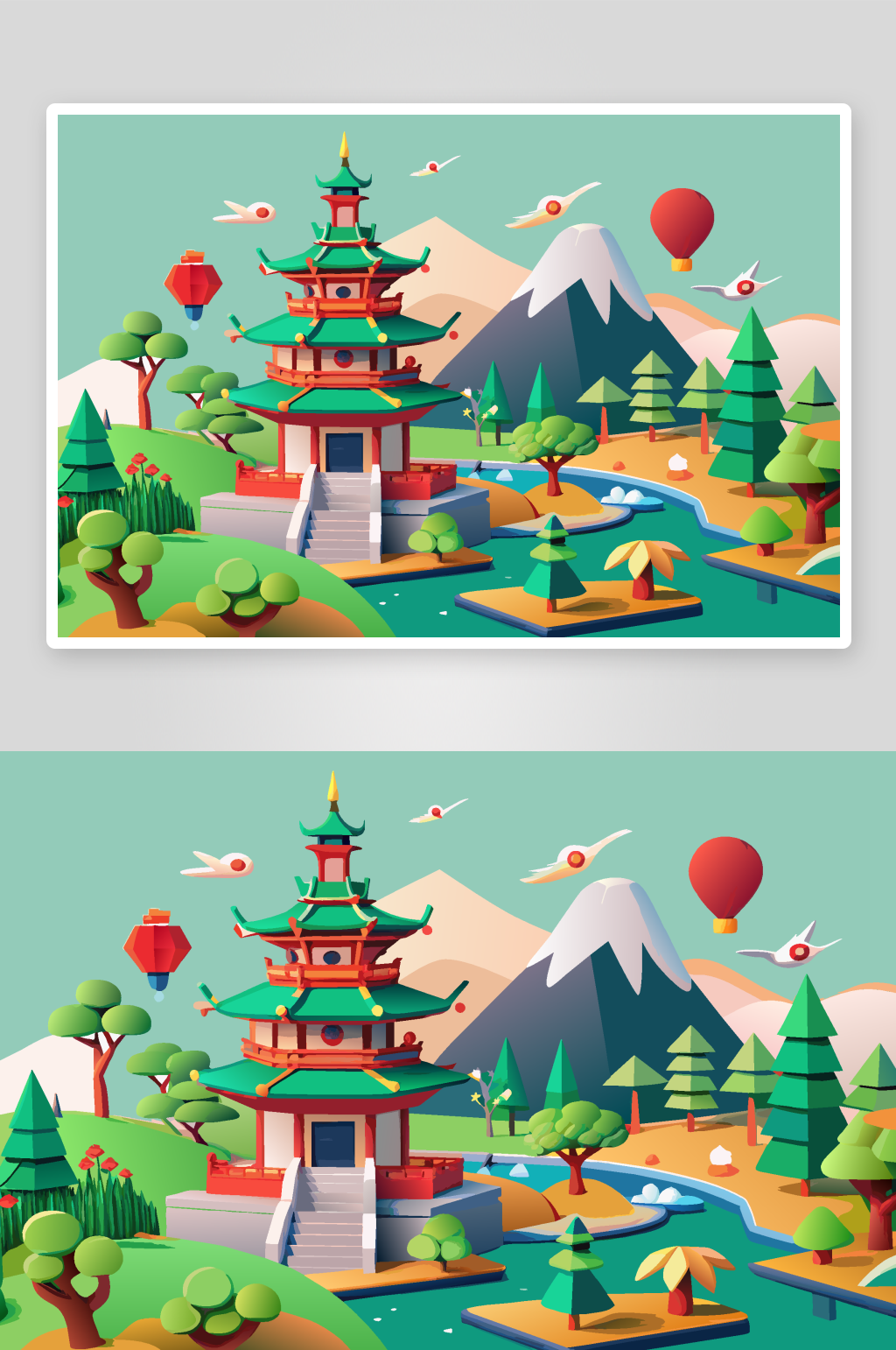 春天植物插画素材图背景素材