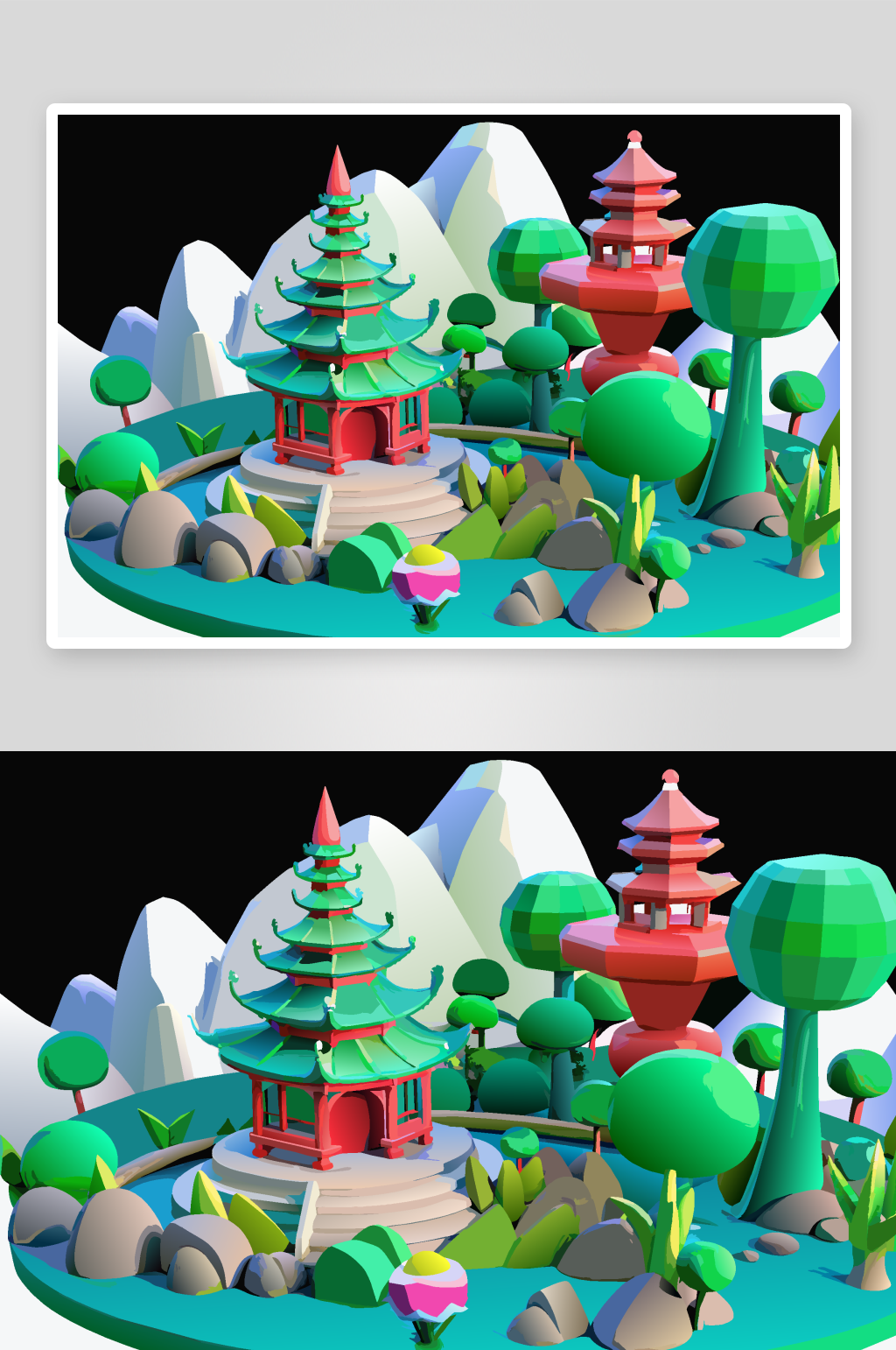 简约春天植物插画素材图背景素材