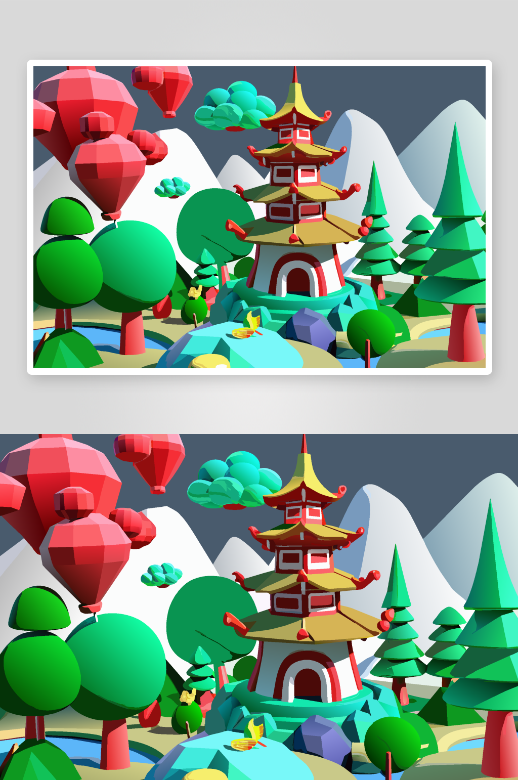 简约春天植物插画素材图背景素材