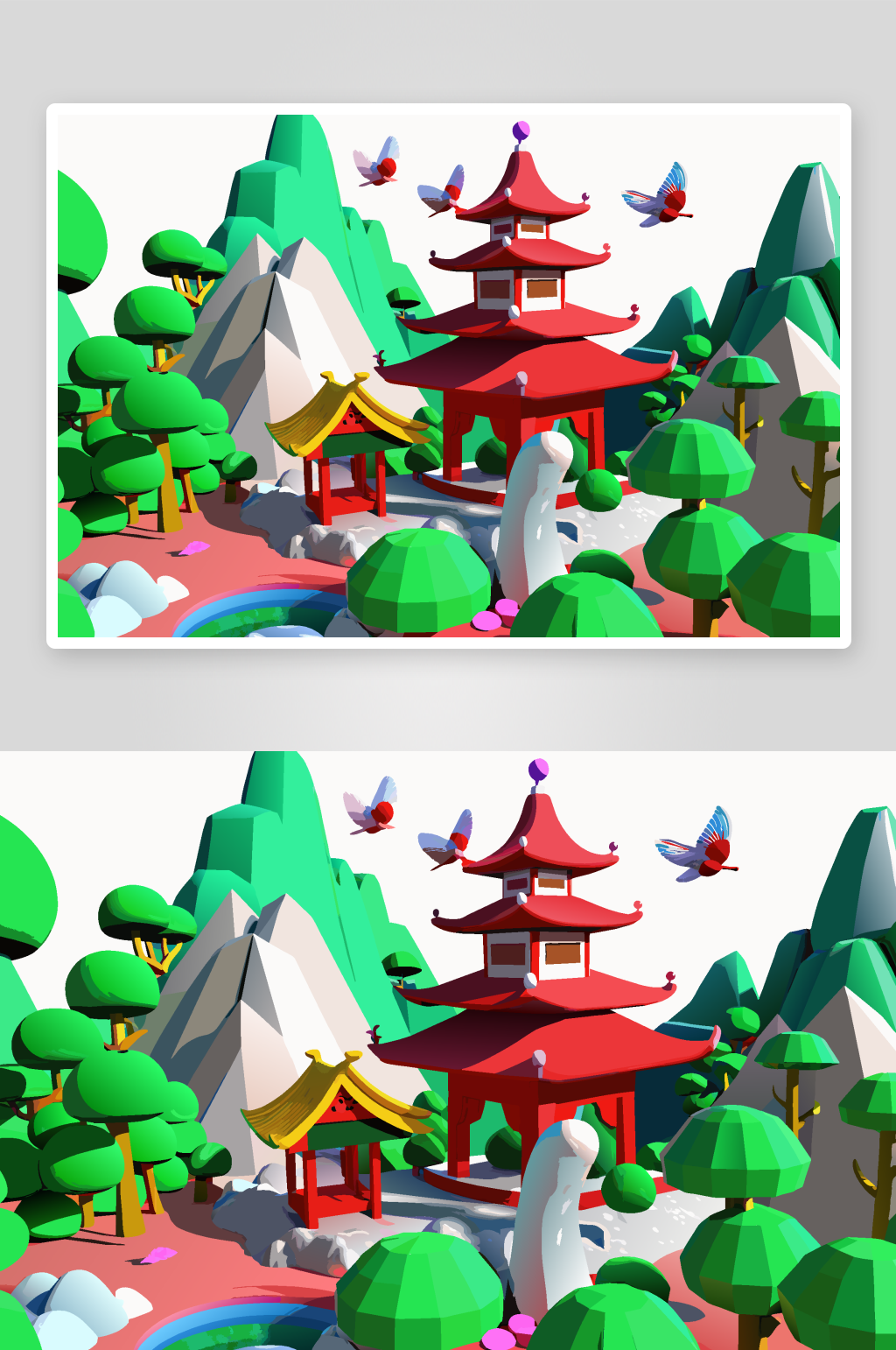 简约春天植物插画素材图背景素材