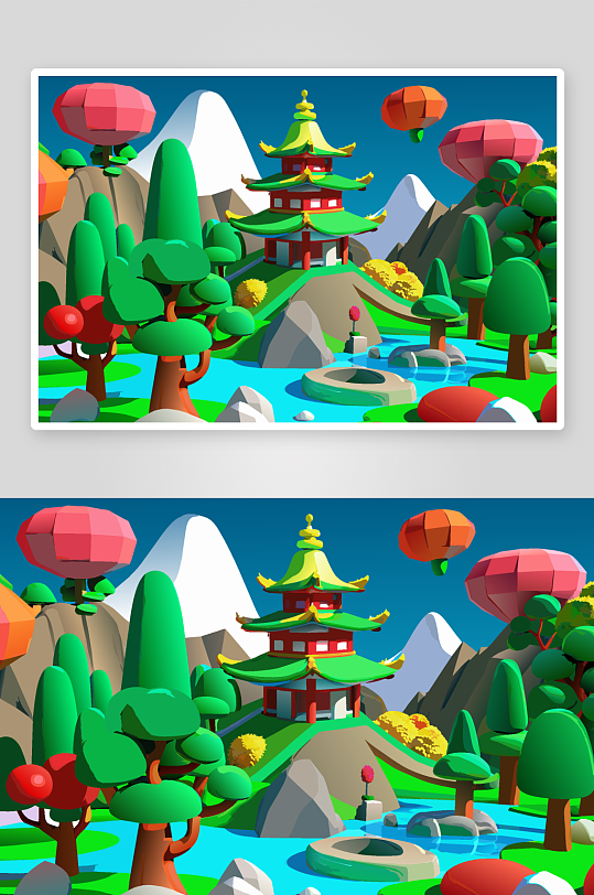 春天植物插画素材图背景