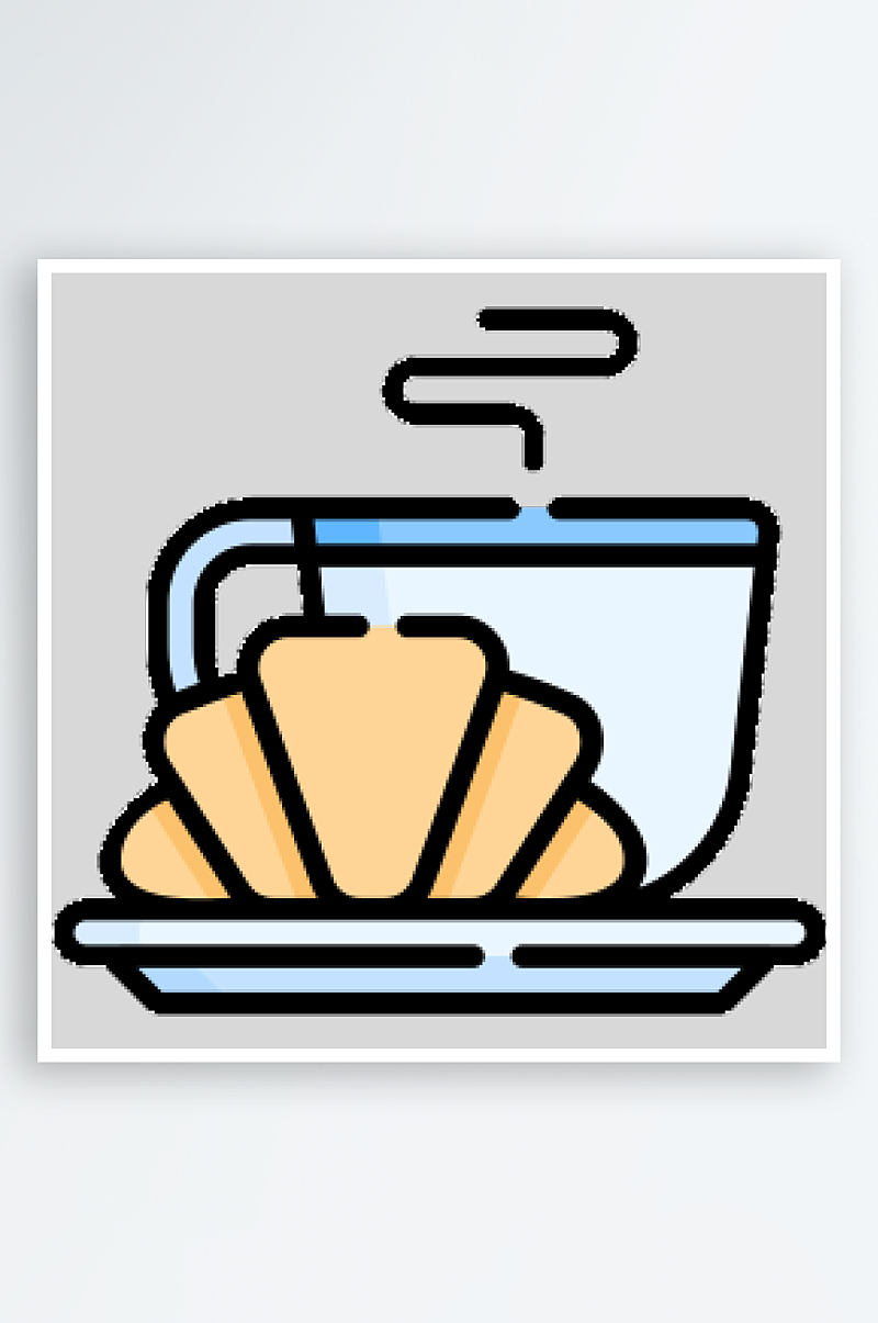免抠PNG卡通食物图标西式早餐面包素材素材