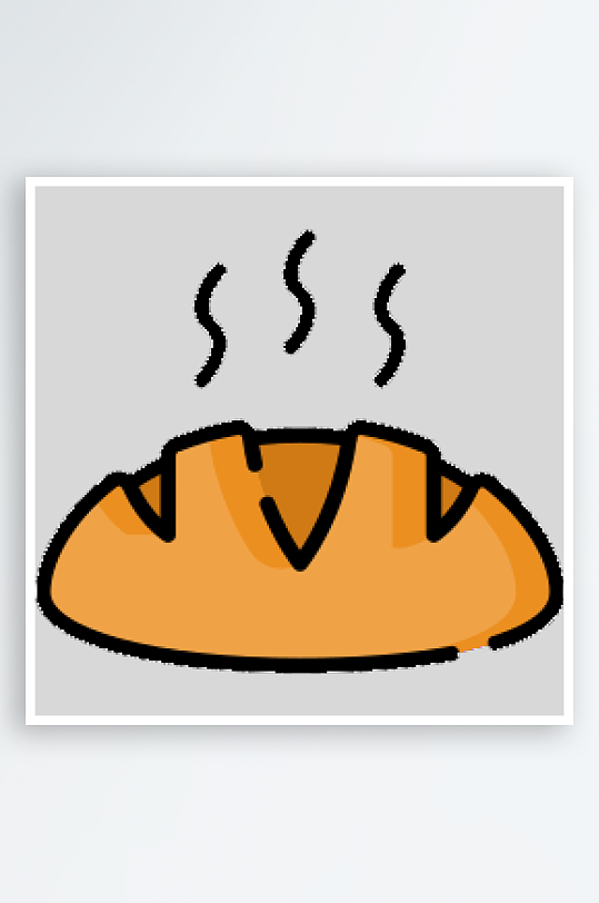 免抠PNG卡通食物图标西式早餐面包