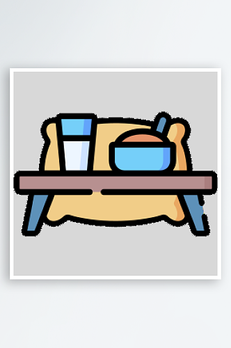 免抠PNG卡通食物图标西式早餐面包