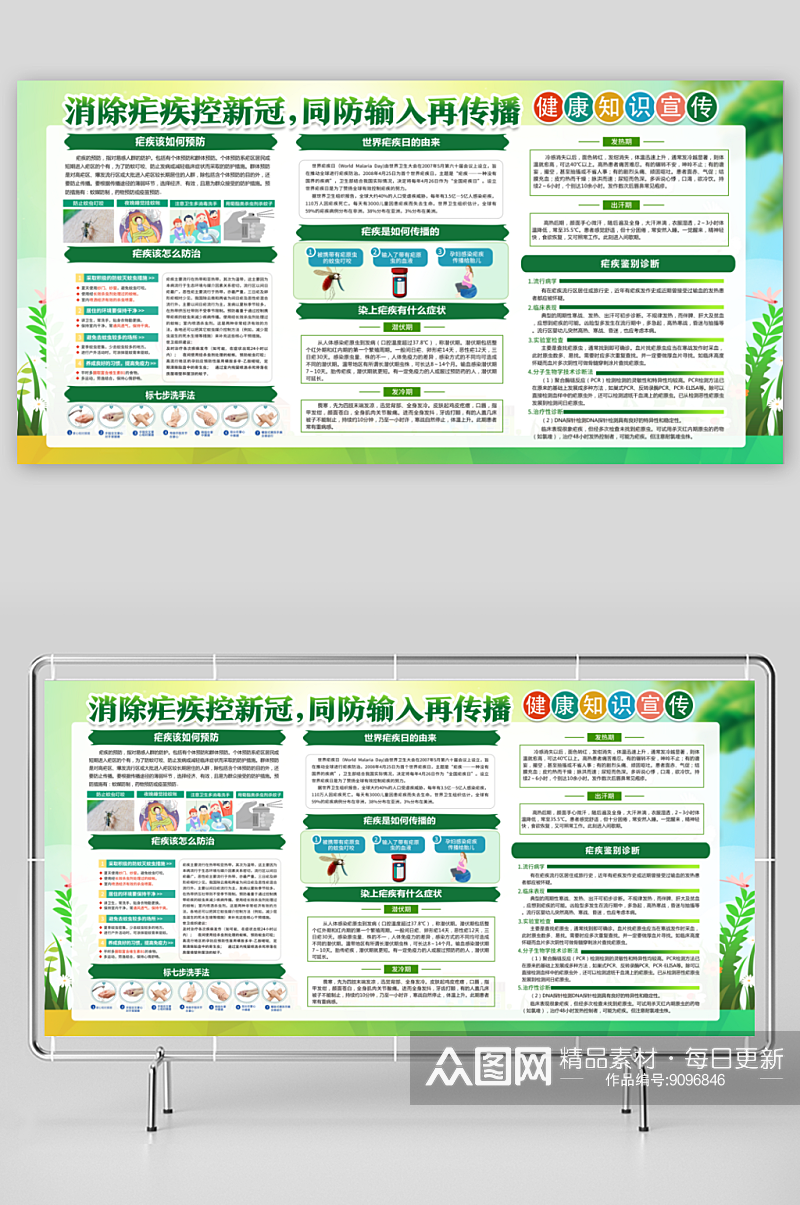 最新原创全国疟疾日宣传展板素材