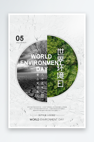 绿色简约世界环境日环保宣传