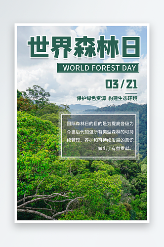 绿色简约世界环境日健康环保宣传海报