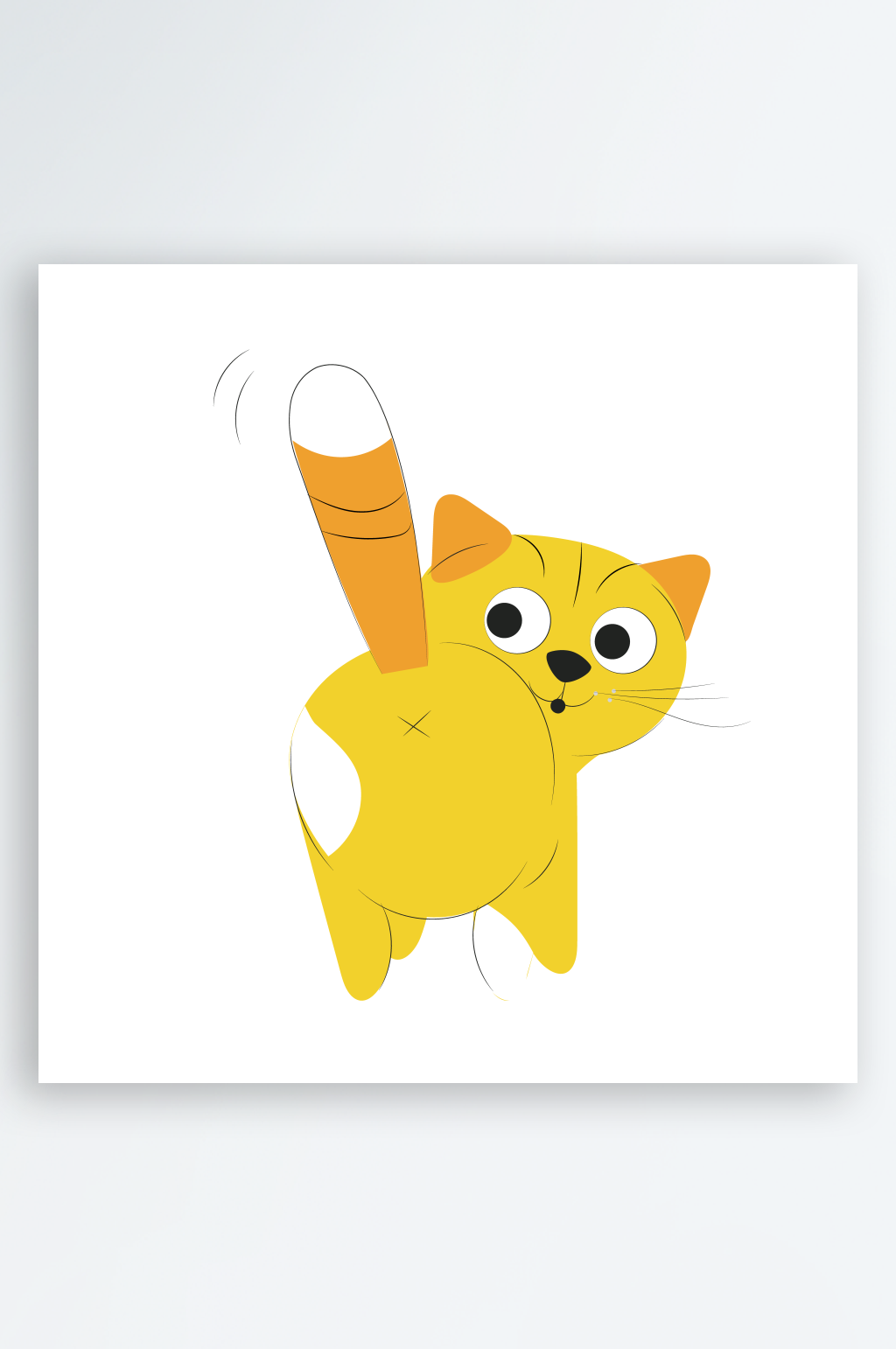 卡通猫咪咪简笔画插画4素材
