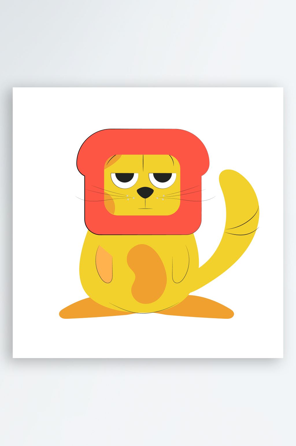 卡通猫咪咪简笔画插画素材