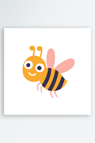 可爱卡通小蜜蜂插画元素